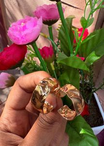 Chunky Hammered Hoop Earrings