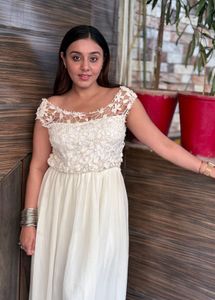 Elegant White Lace Top Maxi Dress