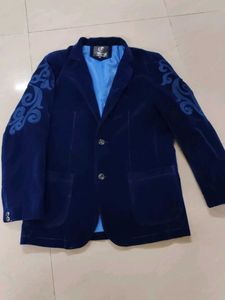 Stylish Blue Velvet Jacket