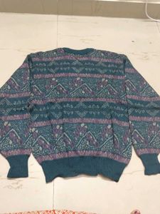 Vintage Teal &amp; Purple Pattern Sweater
