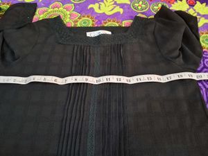 Elegant Black Mesh Blouse