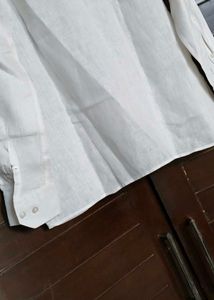 Louis Philippe Classic White Linen Long Sleeved Sh