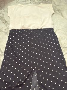 Cream Short Sleeve A-Line Dress
