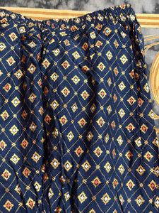 Navy Blue Embroidered Kurta