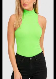 Neon Green Mock Neck body suit