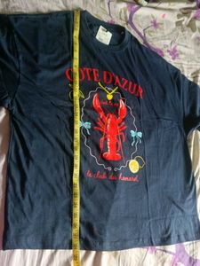 SHEIN "Cote D'Azur" Lobster Graphic T-Shirt