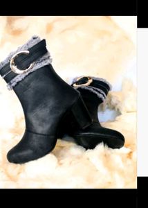 Stylish Black Faux Leather Boots