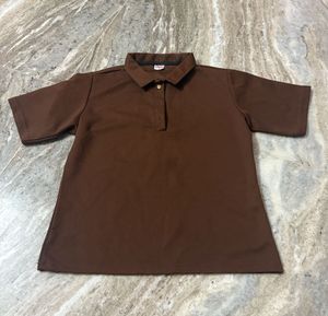 Brown Collared Polo Shirt