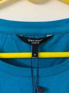 VeroModa Curve Tarquoise Graphic Oversize T-Shirt