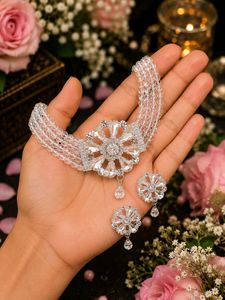 Trendy Stunning Crystal Choker and Earring Set