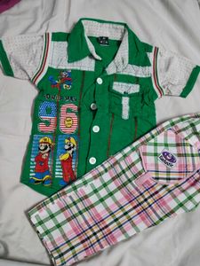 Kids Mario Themed Shirt and Pants Set