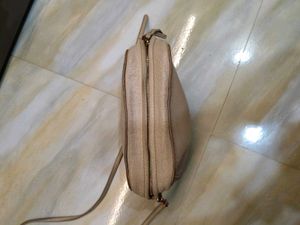Cream Leather Crossbody Bag