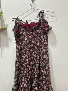 Floral Cold Shoulder Mini Dress