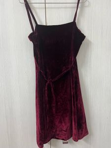 Velvet Spaghetti Strap Mini Dress