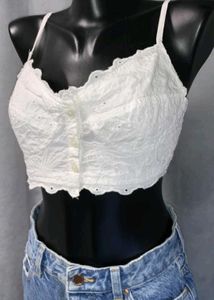 Bershka White Crop Top