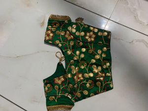 Elegant Emerald Green Saree
