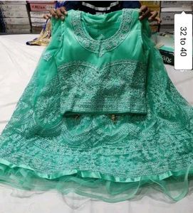 Mint Green Embellished Lehenga Choli Set