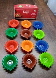 Silicone Diya - 12 Pcs Set, Unbreakable