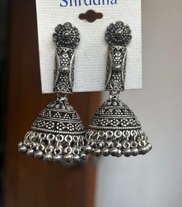 Oxidised Jhumka Earrings