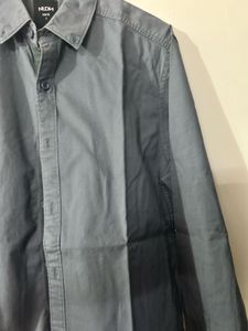 Men's Charcoal Grey Button-Down Shirt