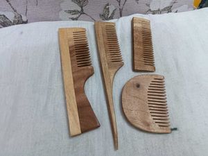 Set of 4 Wooden Combs