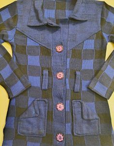 Stylish Blue Plaid Coat
