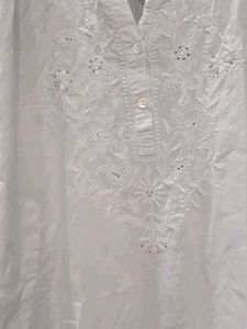 biba Elegant White Chikankari Kurta