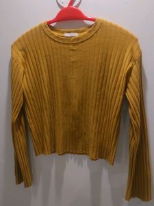 mustard Crop Top