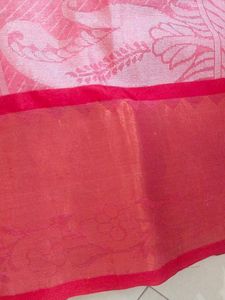 Elegant Pink Saree with Intricate Print