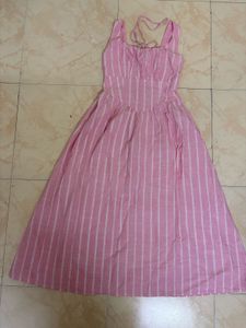 Cute Pink Striped Maxi Dress