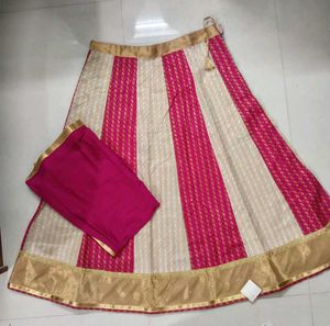 Elegant Pink & Cream Lehenga Choli