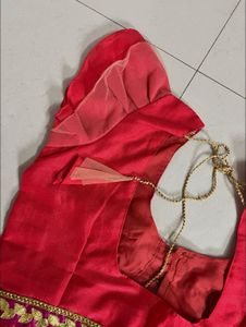 pink Rajasthani Ghota patti Saree With Stich Blou