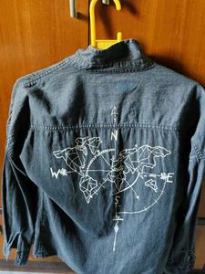vintage Chic Black Printed Shirt