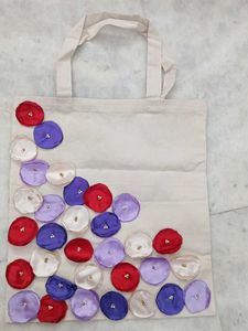 Floral Decorative Canvas Hand Bag