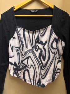 Stylish Y2K Print Crop Top