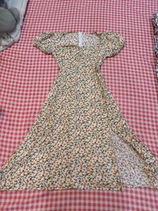 Cute Floral Print Midi Dress