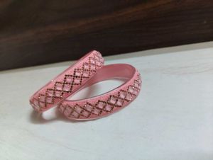 Beautiful Pink Beaded Bangles