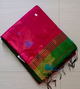 8)Beautiful Art Cotton Silk Blend Saree