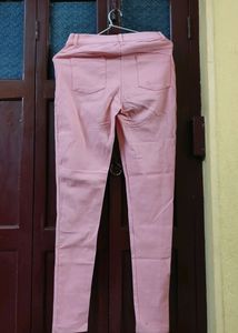 Pink Coloured Jeggings For Girls