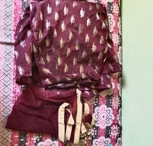 Maroon embroidery gown Set