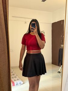 Red Crop Top with skirt