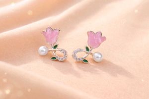 set of 2 Cute Floral enamel Stud Earrings