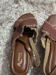 Stylish Brown Fringed Sandals