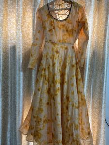 Beautiful Yellow Tie-Dye Ethnic Gown
