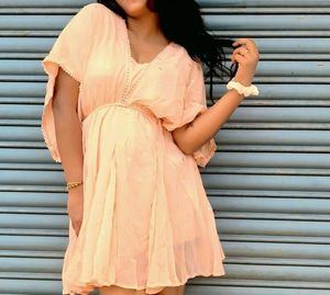 Chic Peach Mini Dress