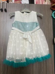 Sparkling White Tulle Dress with Hearts