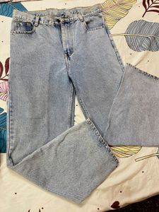 high waisted loose denim straight (can be slight b