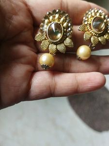 Gold Toned Necklace &amp; Earring Set