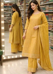 Elegant Ethnic pahmina silk Kurta Set