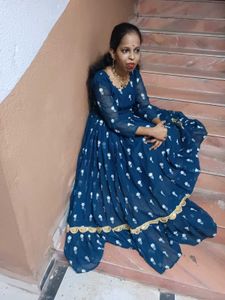 Elegant Teal Anarkali Dress
